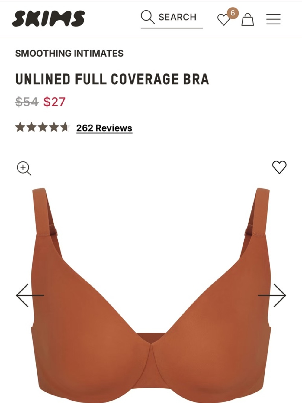 SKIMS Unlined Full Coverage Bra — BRONZE
